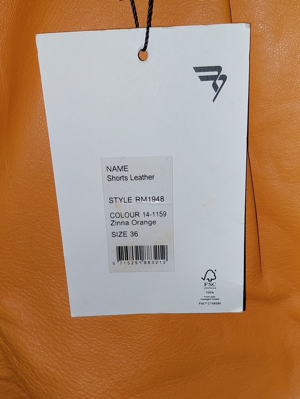 Remain Birger Christensen Paola Orange Leather High Waisted Shorts Sz 4 - Picture 10 of 13